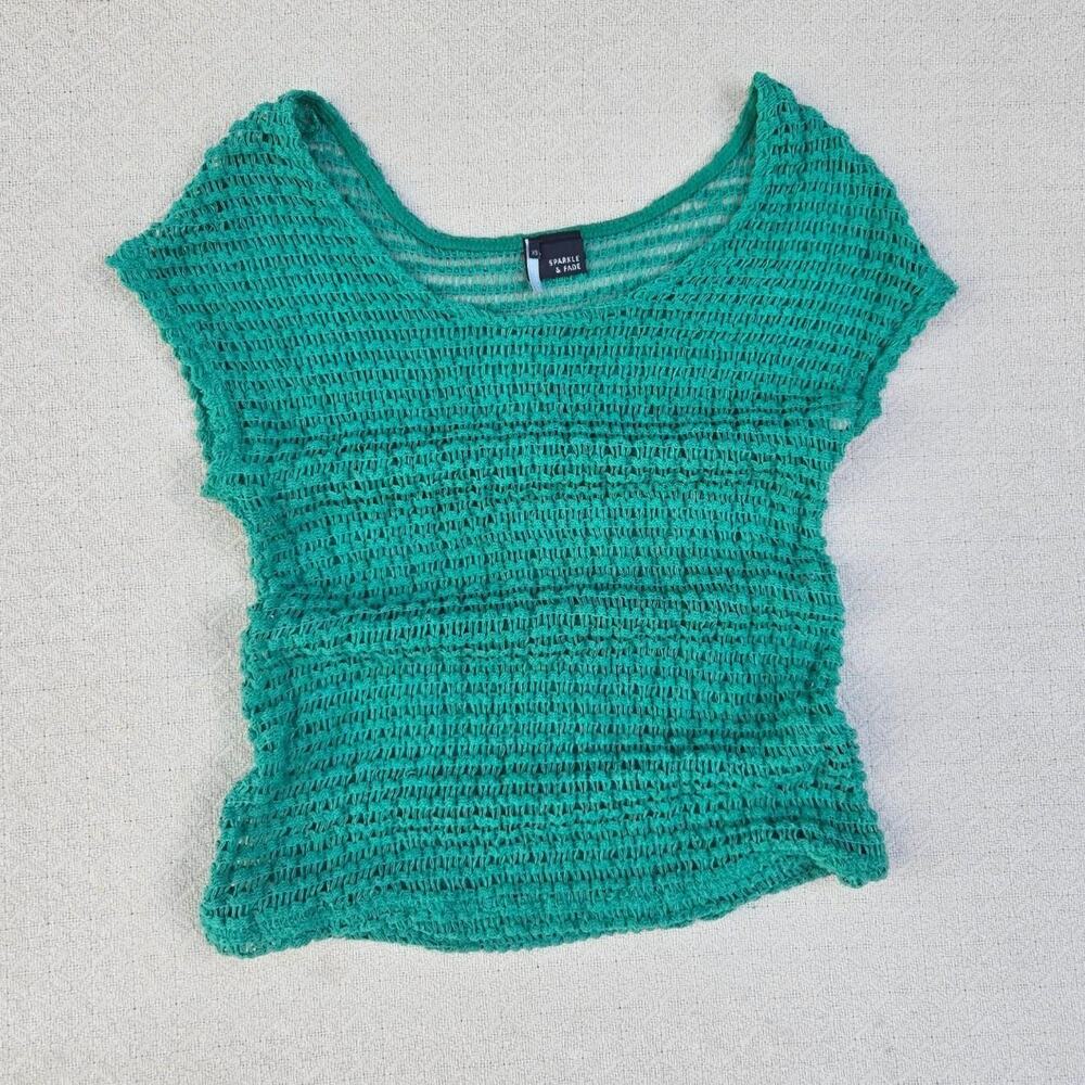 Crochet open knit cap sleeve